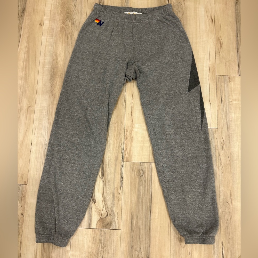 gray aviator nation bolt sweatpants